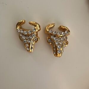 Vintage Christian La Croix Steer Head earrings